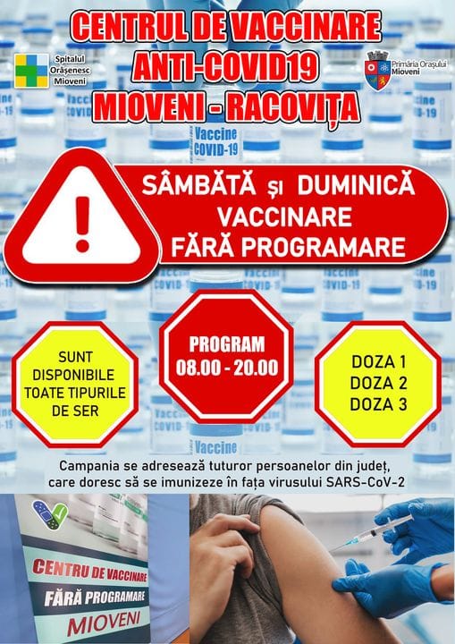 vaccinare fara programare mioveni