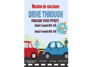 Primăria Pitești, partener în Maratonul de vaccinare drive-through