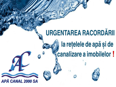 Urgentarea racordării la reţelele de apă şi de canalizare a...