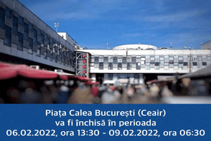 Piaţa Ceair va fi ÎNCHISĂ pentru lucrări de dezinfecţie