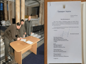 Zelenski a semnat documentul prin care Ucraina să adere la UE
